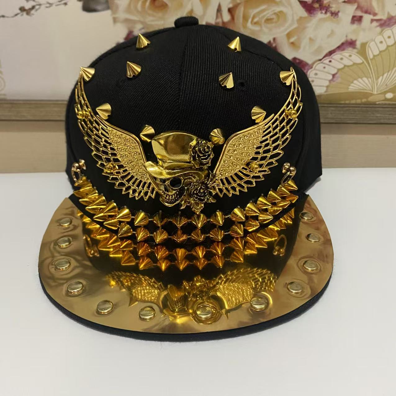 Street Fashion Roma - หมวกแก๊ปแฟชั่นสตรีทแดนซ์แบบปรับได้ งานแฮนด์เมด ดีไซน์เท่ห์ สำหรับผู้ชายและผู้หญิง