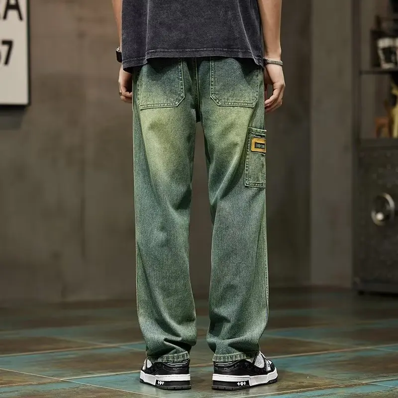 Street Fashion Jeans - เกาหลีแฟชั่นวินเทจกางเกงยีนส์ผู้ชายกางเกงกระโปรงHigh Streetขากว้างตรงหลวมกางเกงยีนส์ญี่ปุ่นStreetwearผู้ชายเสื้อผ้า