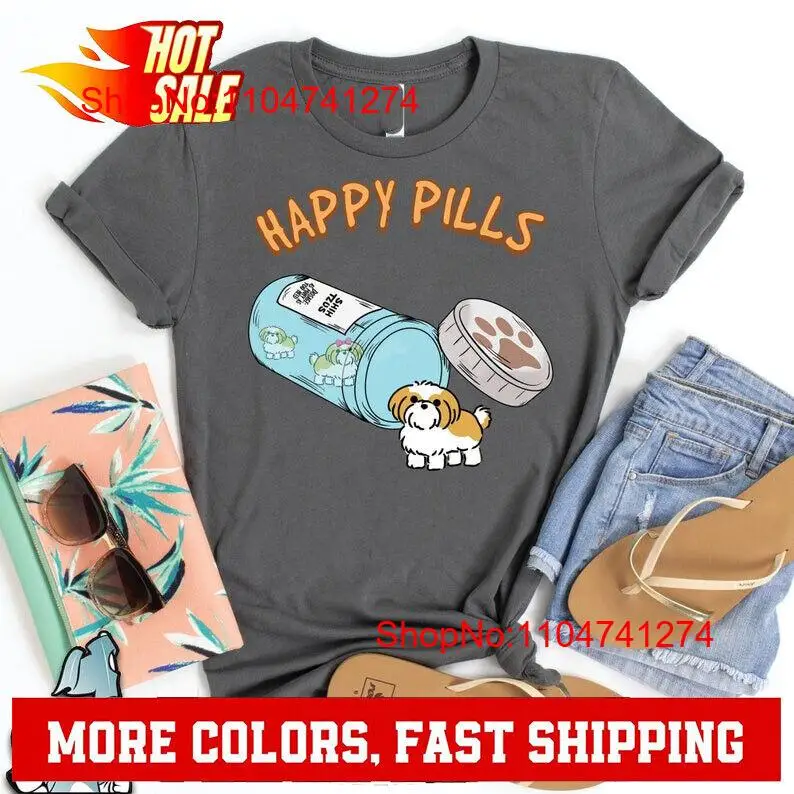 Street Fashion Mood - Shih Tzu Happy Pills T เสื้อสุนัขสัตว์เลี้ยง