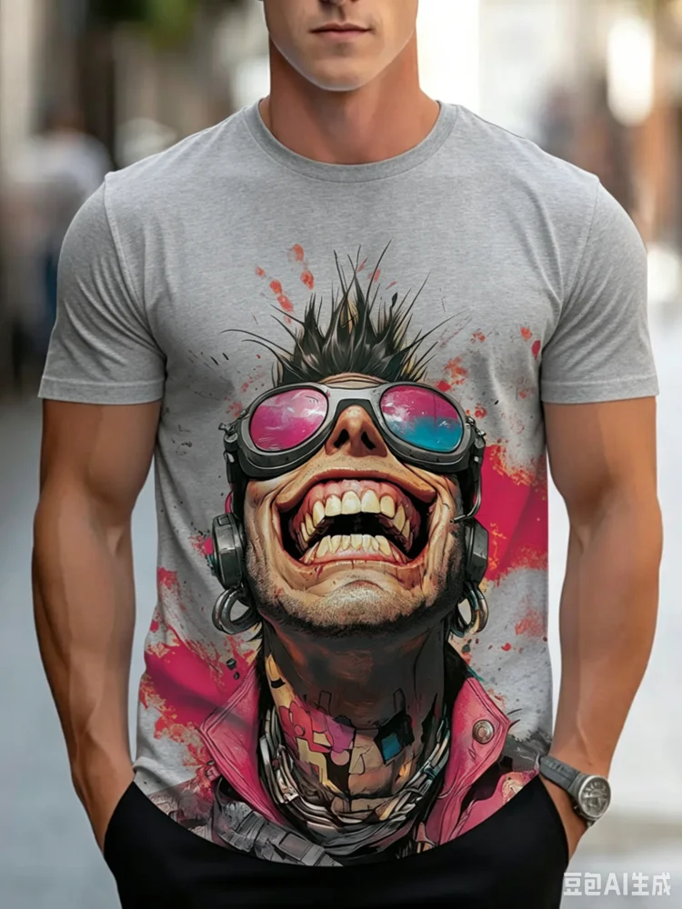Street Fashion For Short Guys - เทรนด์เท่ๆ คูลๆ สไตล์ฮิปสเตอร์ เสื้อยืดพิมพ์ลายสดใสสำหรับผู้ชาย เสื้อยืดแขนสั้นลำลองสำหรับฤดูร้อน เสื้อผ้าแนวสตรีทฮิปฮอปสำหรับผู้ชาย