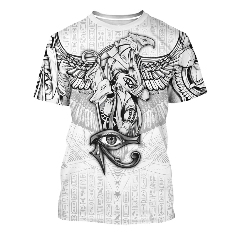 Street Fashion Egypt - เสื้อยืดพิมพ์ลาย 3 มิติ ลายกราฟิกอียิปต์โบราณ สำหรับผู้ชายและผู้หญิง แขนสั้น