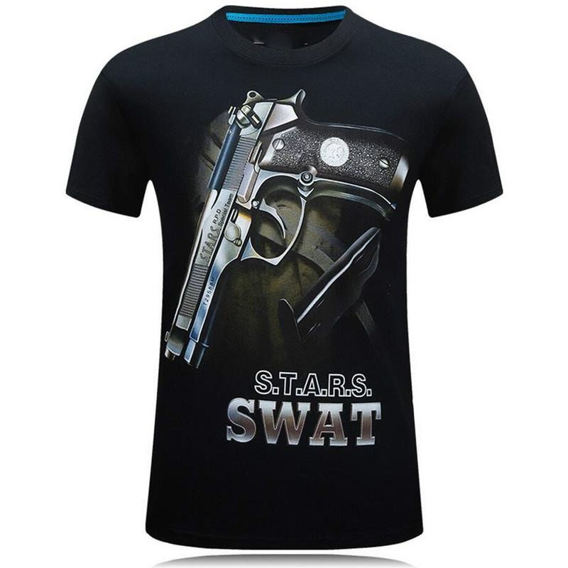Street Fashion For Short Guys - Tough Guy สไตล์ 3D พิมพ์เสื้อยืดผู้ชายเสื้อผ้าบุคลิกภาพ Street