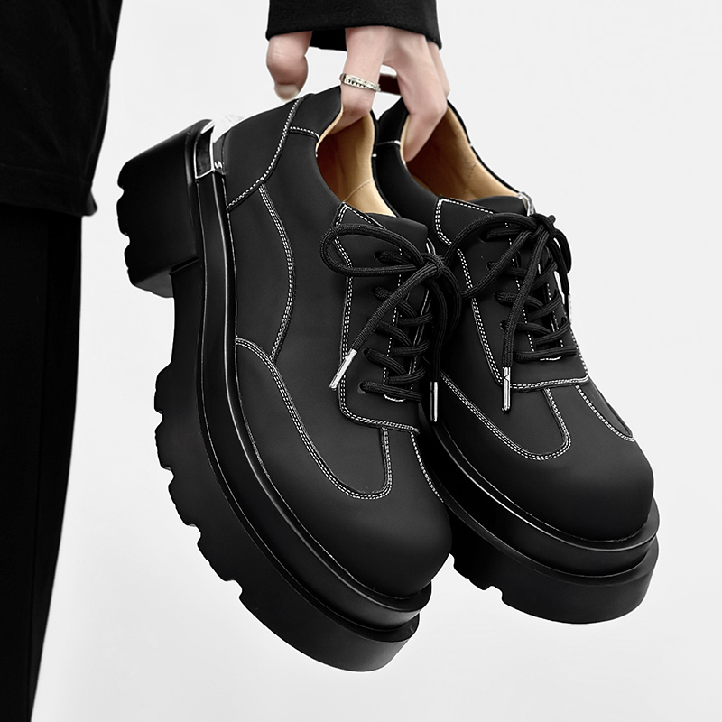 Street Fashion Youth - แฟชั่นผู้ชาย punk rock รองเท้าแพลตฟอร์ม lace-up oxfords