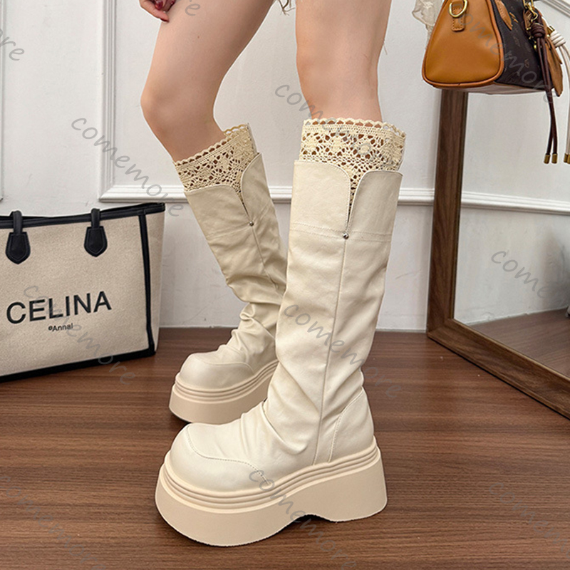 รองเท้าบูทส้นสูงสไตล์โกธิคประด - Street Fashion Vintage บทวิจารณ์และราคา