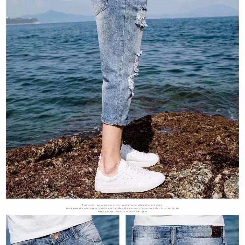 กางเกงยีนส์ผู้ชายทรงสลิมฟิตแบบ - Street Fashion Jeans บทวิจารณ์และราคา