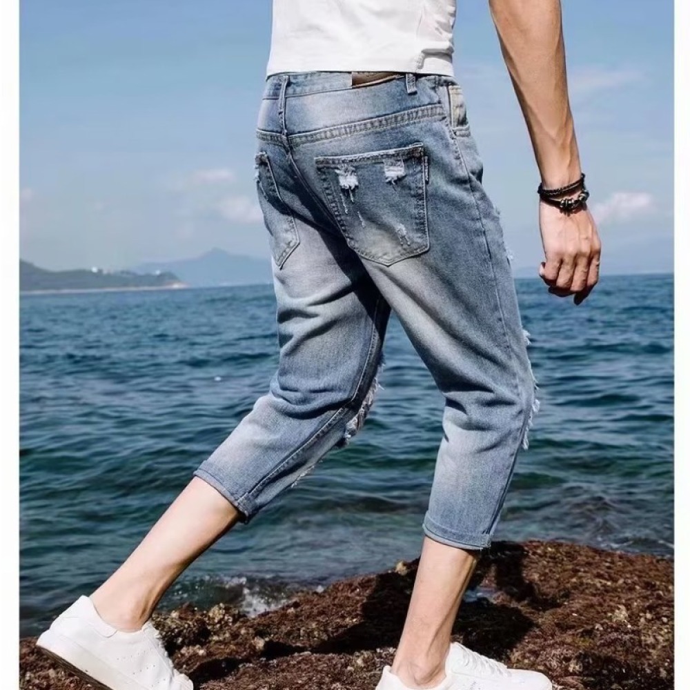 กางเกงยีนส์ผู้ชายทรงสลิมฟิตแบบ - Street Fashion Jeans บทวิจารณ์และราคา