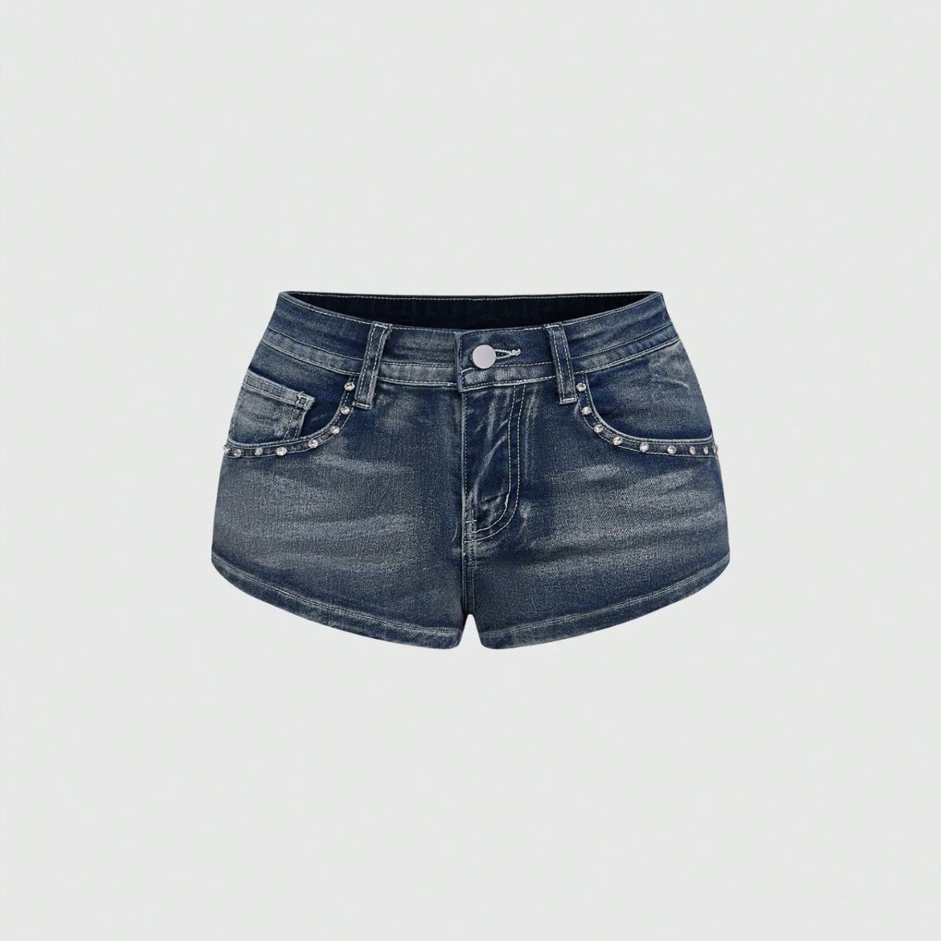 กางเกงยีนส์ขาสั้นปักลายเพชรสำห - Street Fashion Jeans บทวิจารณ์และราคา