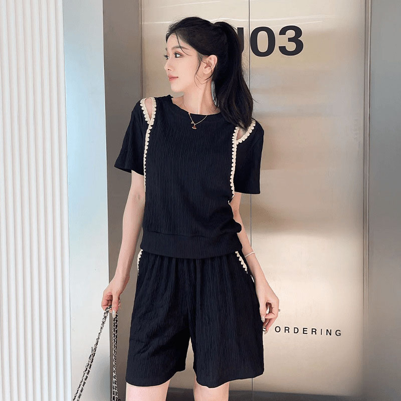 เกาหลีแฟชั่นปิดไหล่เสื้อยืด 2  - Street Fashion Mood บทวิจารณ์และราคา