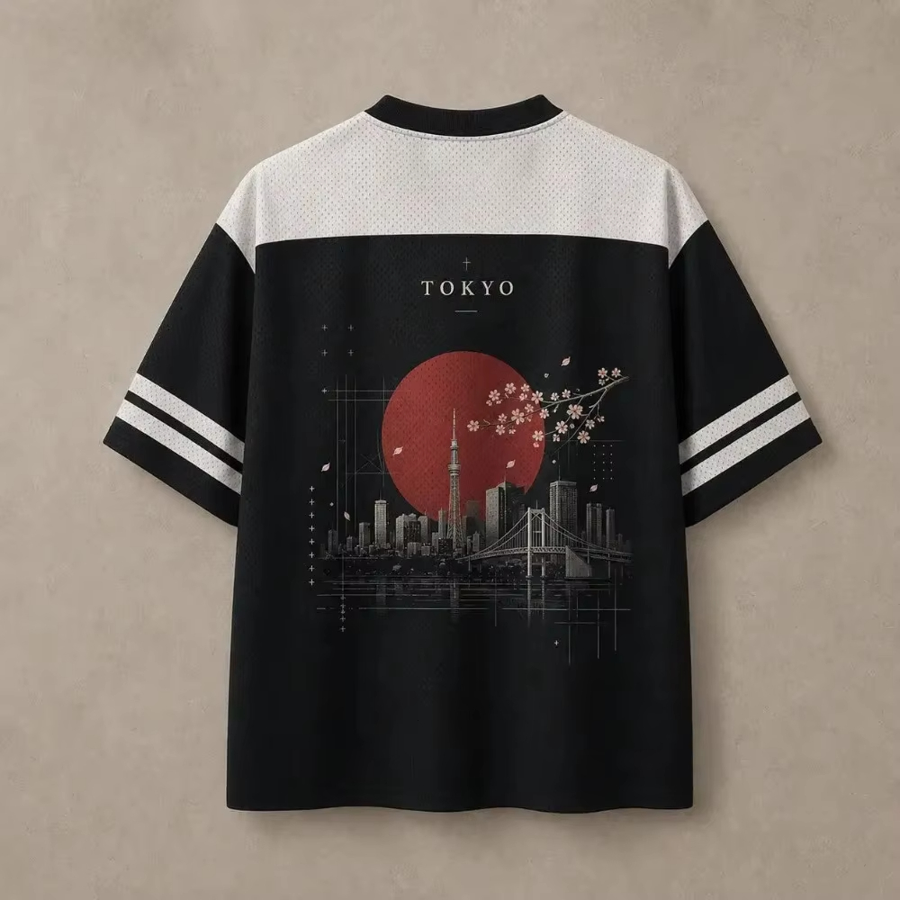 เสื้อยืดคอวีผู้ชายลายพิมพ์ 3D  - Street Fashion In Tokyo บทวิจารณ์และราคา