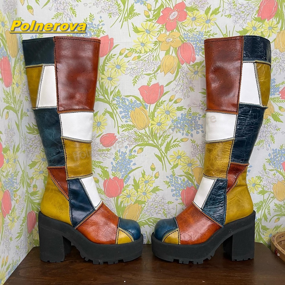 รองเท้าบูทหนังทรงสูงถึงเข่าสไต - Street Fashion Vintage บทวิจารณ์และราคา