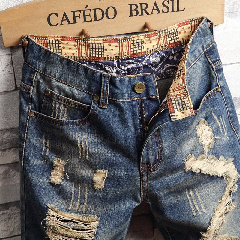 กางเกงยีนส์ขาสั้นสไตล์ฮิปฮอปขา - Street Fashion Jeans บทวิจารณ์และราคา