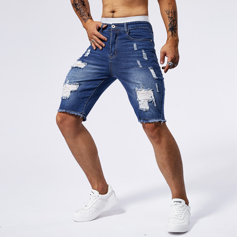 2025 ฤดูร้อนใหม่ผู้ชาย Ripped  - Street Fashion Jeans บทวิจารณ์และราคา
