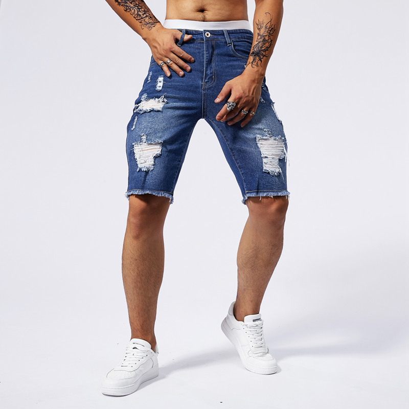 2025 ฤดูร้อนใหม่ผู้ชาย Ripped  - Street Fashion Jeans บทวิจารณ์และราคา