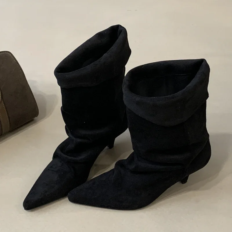 รองเท้าบูทข้อเท้าทรงวินเทจหัวแ - Street Fashion Vintage บทวิจารณ์และราคา