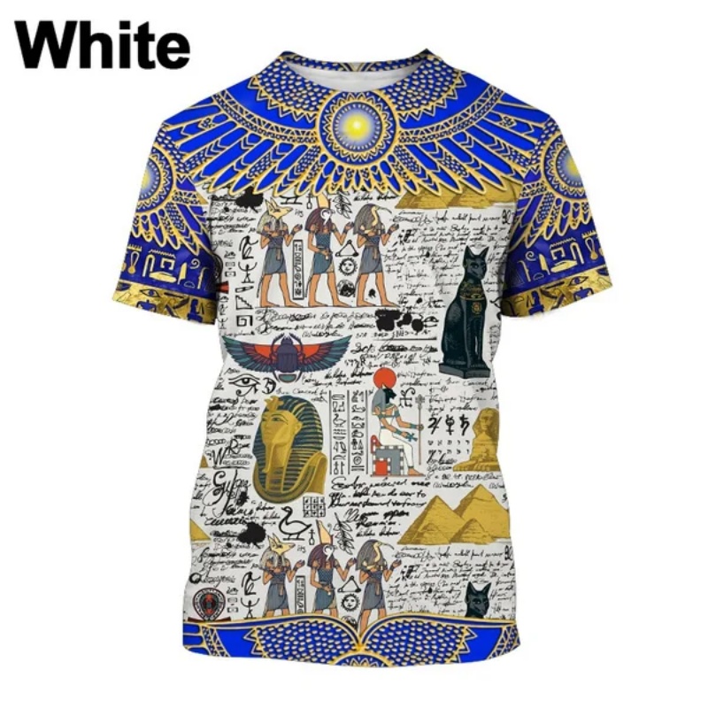 3D พิมพ์ฟาโรห์ Anubis เสื้อยืด - Street Fashion Egypt บทวิจารณ์และราคา