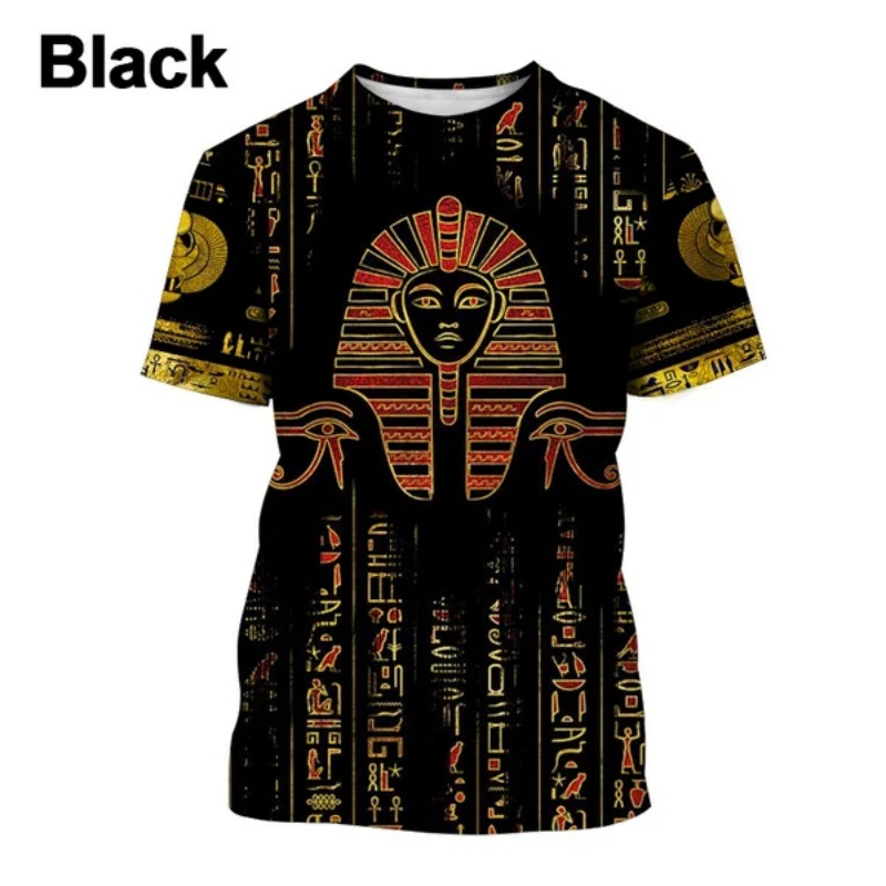 3D พิมพ์ฟาโรห์ Anubis เสื้อยืด - Street Fashion Egypt บทวิจารณ์และราคา