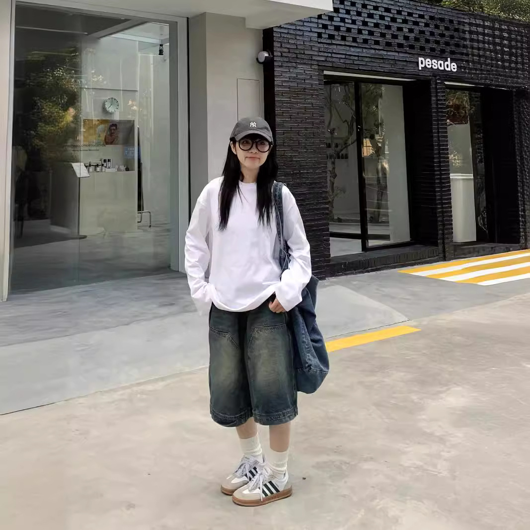 กางเกงยีนส์ขาสั้นทรงหลวมสไตล์ว - Street Fashion Jeans บทวิจารณ์และราคา