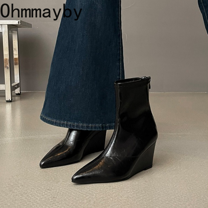 รองเท้าบูทส้นเตี้ยสไตล์วินเทจส - Street Fashion Vintage บทวิจารณ์และราคา
