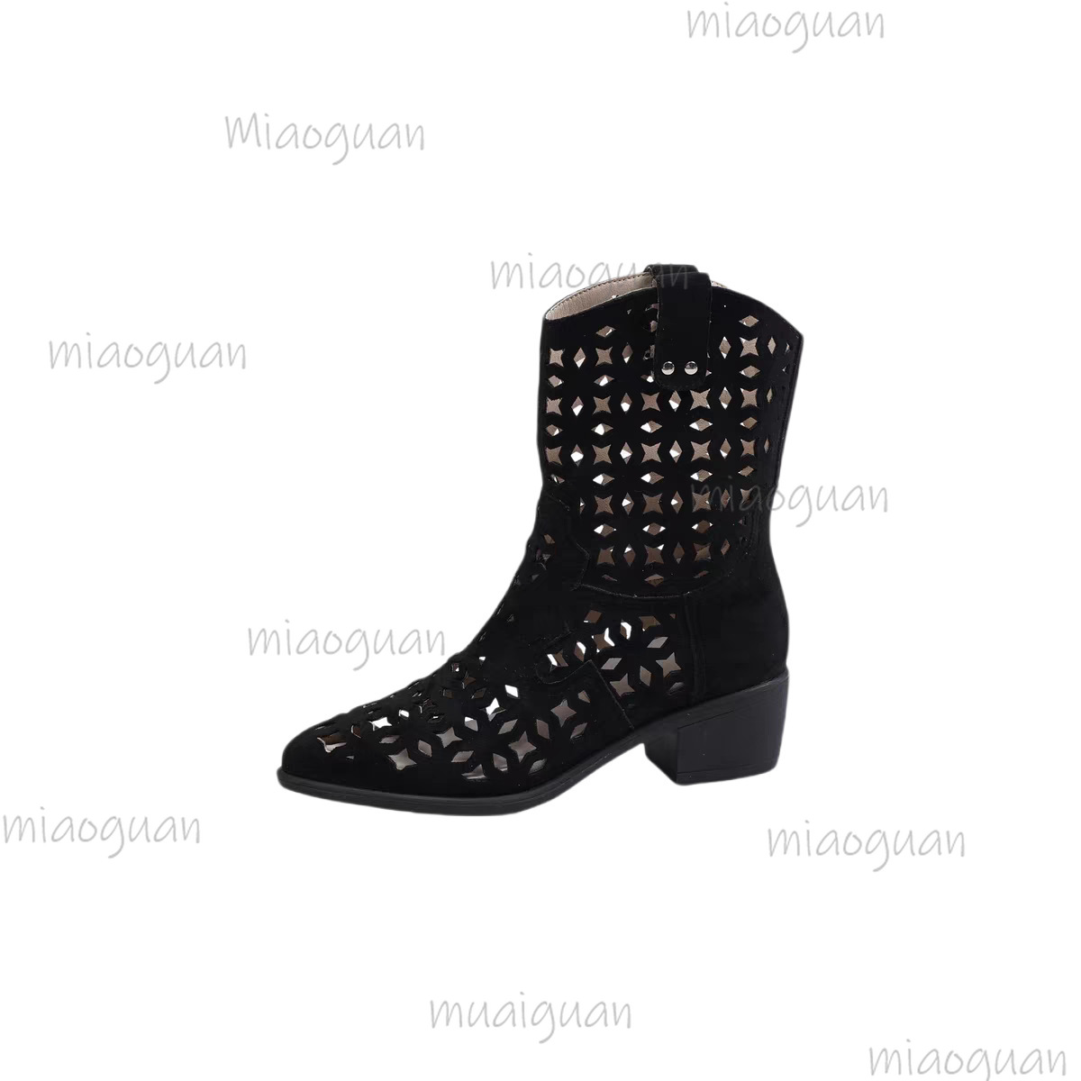 รองเท้าบูทส้นกลางแบบโปร่งสำหรั - Street Fashion Roma บทวิจารณ์และราคา