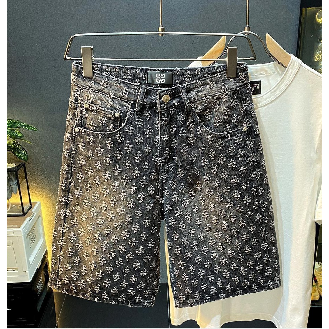 กางเกงยีนส์ขาสั้นผู้ชายสไตล์ลำ - Street Fashion Jeans บทวิจารณ์และราคา