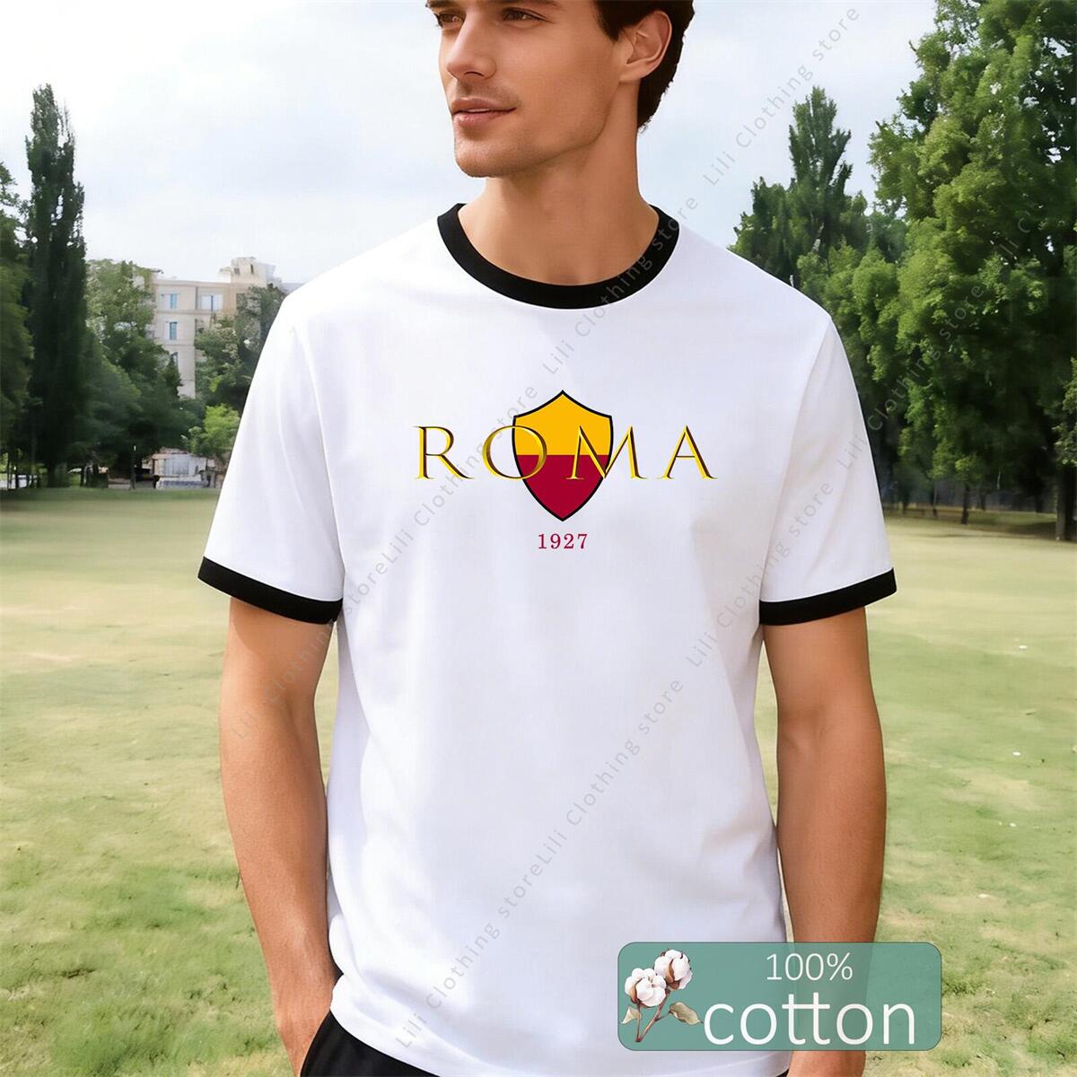 ROMA Letter Graphic Print เสื้ - Street Fashion Roma บทวิจารณ์และราคา