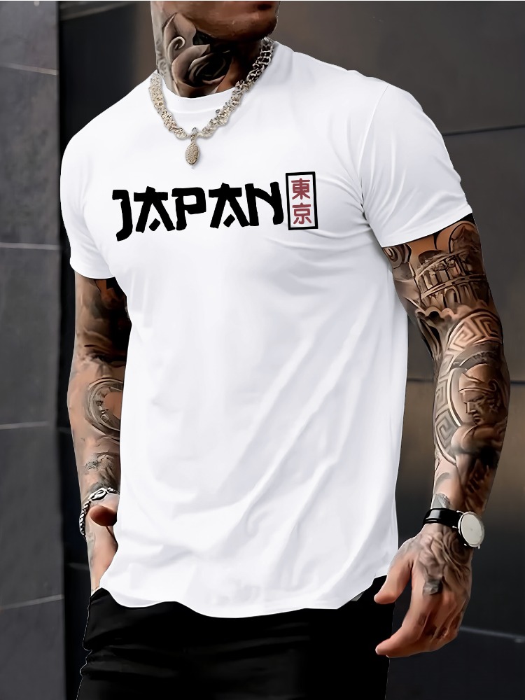 เสื้อยืดคอกลมแขนสั้นชาย พิมพ์ล - Street Fashion For Short Guys บทวิจารณ์และราคา