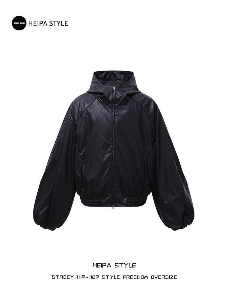 แจ็คเก็ตหนัง PU แบบมีฮู้ดสไตล์ - Street Fashion Youth บทวิจารณ์และราคา