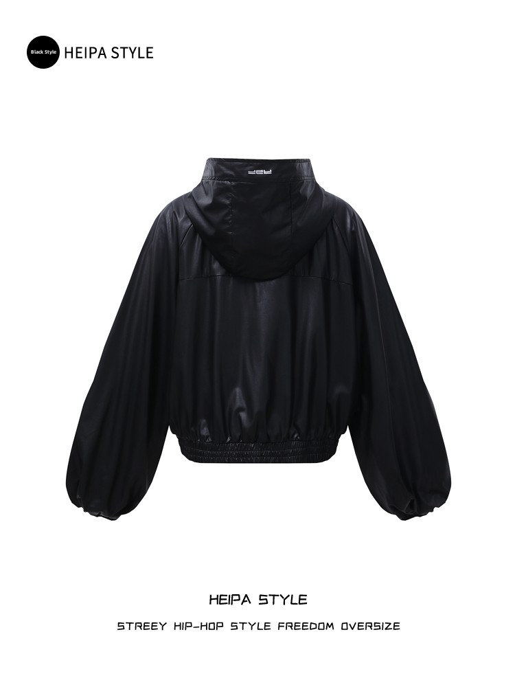 แจ็คเก็ตหนัง PU แบบมีฮู้ดสไตล์ - Street Fashion Youth บทวิจารณ์และราคา