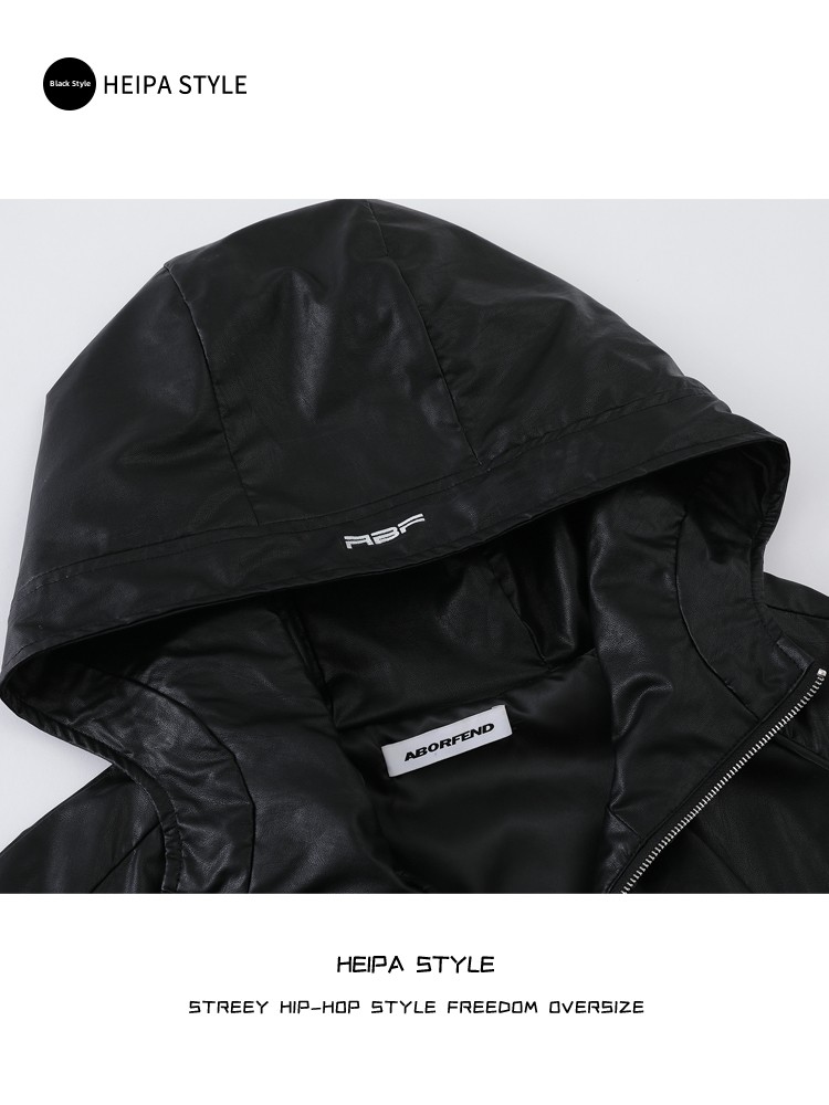 แจ็คเก็ตหนัง PU แบบมีฮู้ดสไตล์ - Street Fashion Youth บทวิจารณ์และราคา