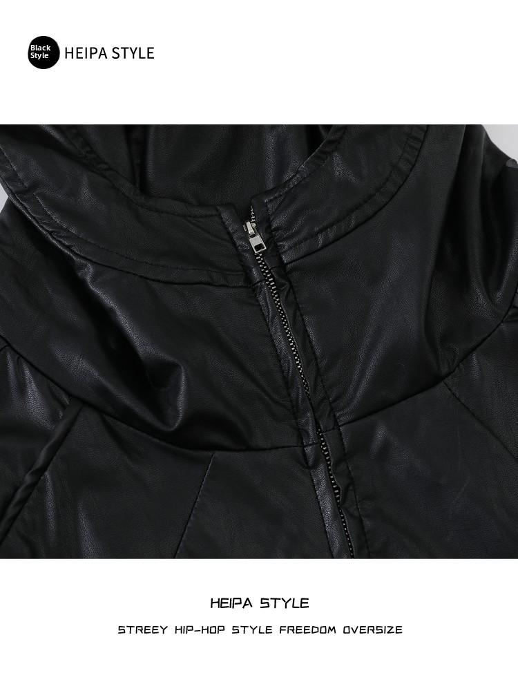 แจ็คเก็ตหนัง PU แบบมีฮู้ดสไตล์ - Street Fashion Youth บทวิจารณ์และราคา
